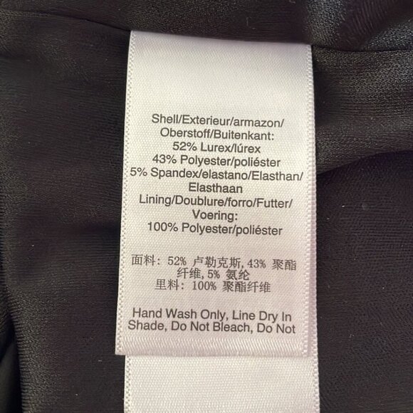 DKNY V-Neck Side Ruched Metallic-Dot Dress sz 6 - Picture 7 of 10